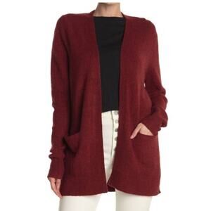 Madewell NWOT Cozy Short Walking Cardigan Heather Scarlet Wool Alpaca Size S